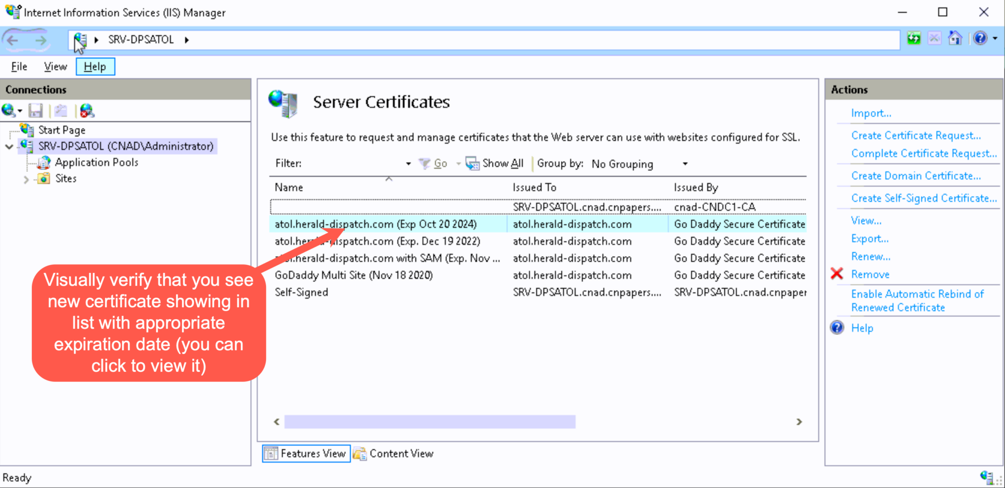 Replace ATOL SSL Certificate – Support @ HD Media LLC